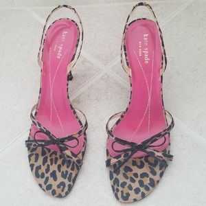 Kate Spade leopard print heeled sandals